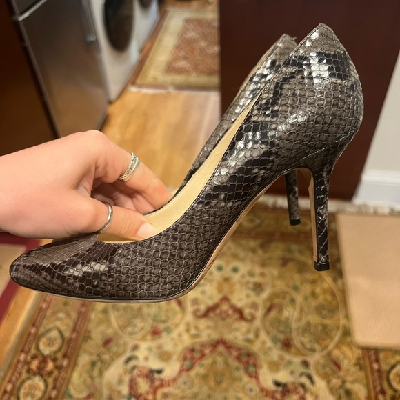Jimmy Choo Python Closed Toe Heels Size 36 1/2 - Picture 4 of 5